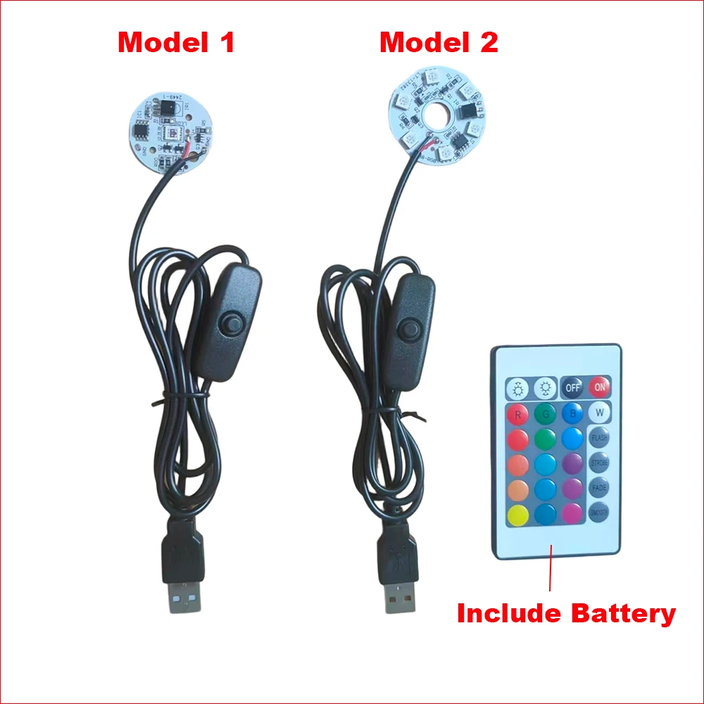 1pair/5pair RGB LED Gradient Light Board DC5V USB Power Input White Cable Remote Control And Switch for Lighting