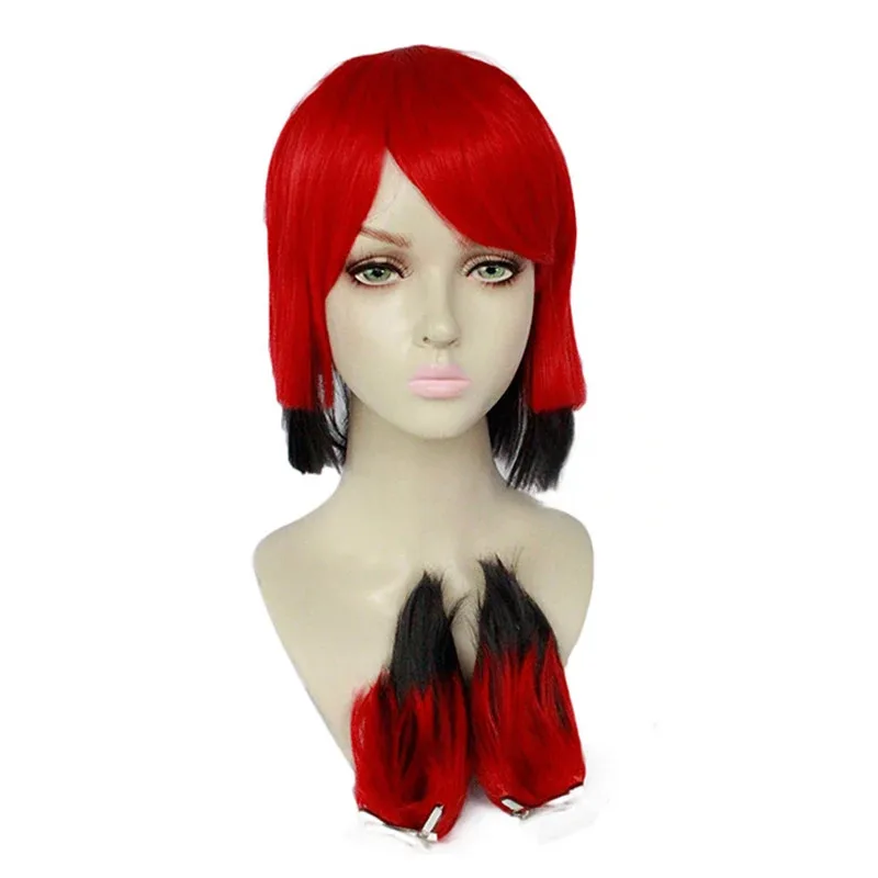 Alastor-Peluca de Cosplay Hazbin Anime Hotel Devil Radio Demon, accesorios de juego de rol, accesorios de pelo sintético resistentes al calor