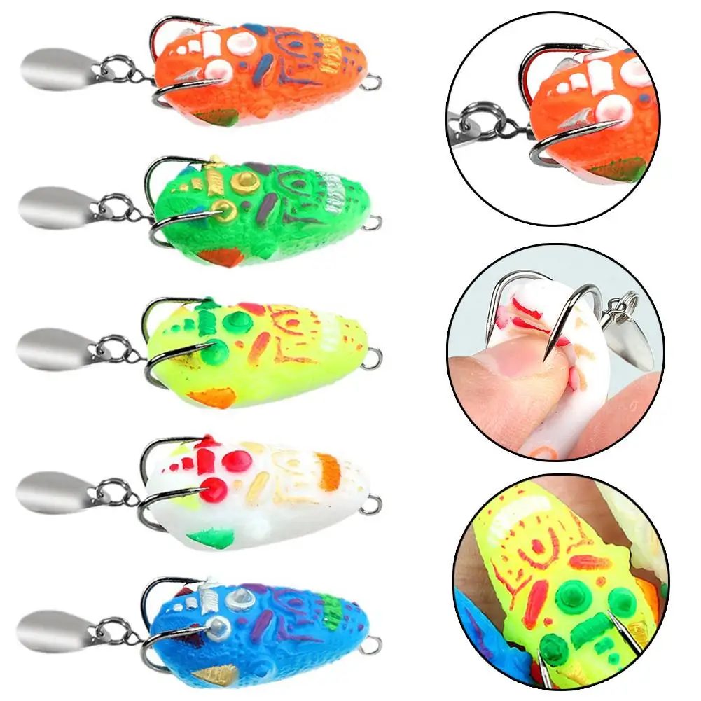 4cm/4.7g Simulation Soft Bait Fishing Lure Spinner Fishing Carnivorous Double Floating Artificial Bait Tackle Hook Bait M9Q5