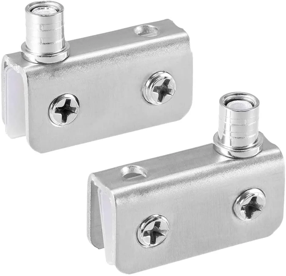Practical Door Hinges Clamp Hardware PivotClip Stainless Steel 1 Pair Adjustable Bathroom Shower Door Cupboard