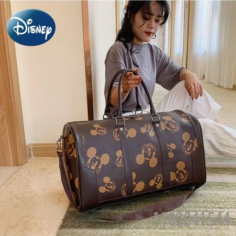 

MINISO Disney Mickey Mouse Ladies Travel Bag for Women Man Student Large Capacity Luxury Designer Unisex Luggage Gym Bag