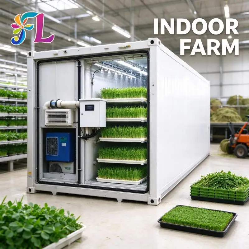Container Hydroponic Fodder Machine Wheat Sprout Hydroponic Container Eco Friendly Water Saving Sprout Equipment