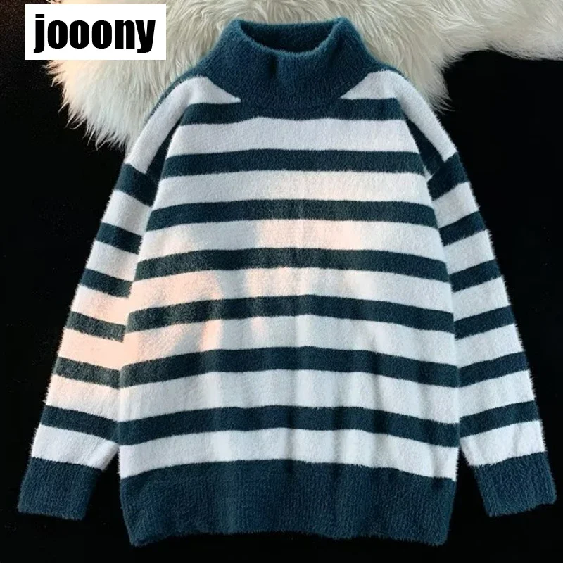 Unisex Streetwear Retro ลายเสื้อกันหนาวถักเสื้อกันหนาว Y2K จัมเปอร์ Hip Hop Ripped เสื้อกันหนาวผู้ชาย Harajuku เสื้อกันหนาวนุ่ม