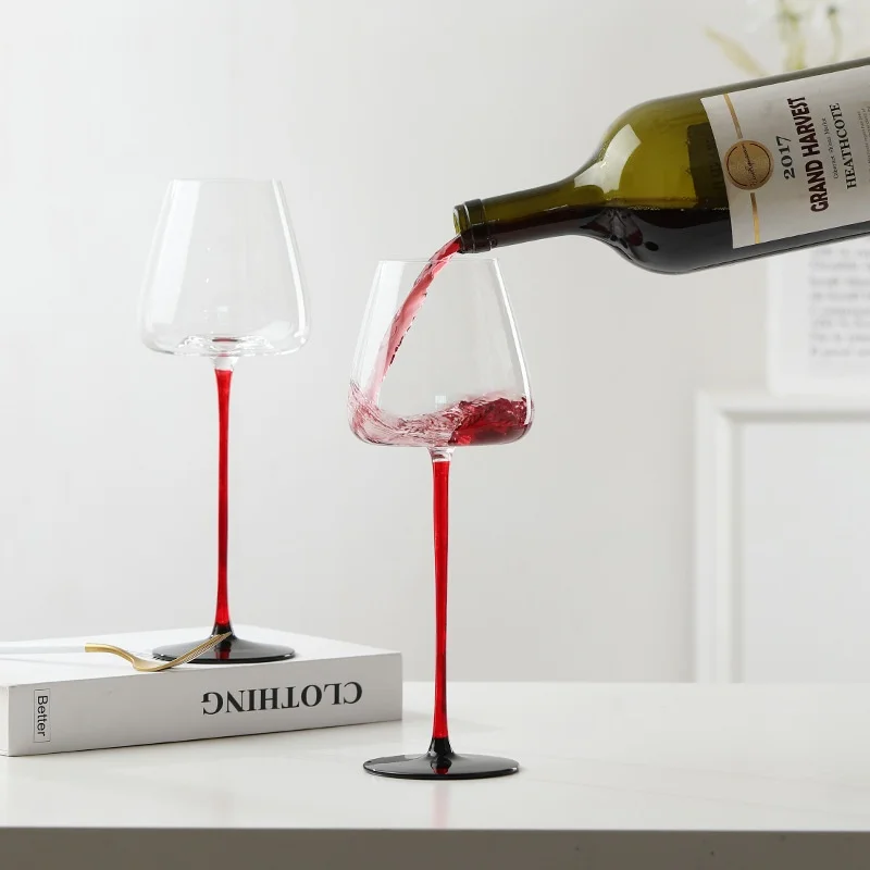 

Bla Bowtie Bury Wine Glass Crystal Red Rod Glass Cup Ele Gift Wine Set Nordic Sle Handmade Pure Color
