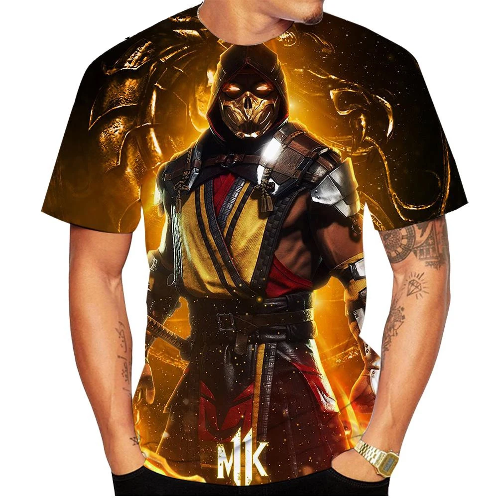 New Summer Hot Sale Mortal Kombat 3D Print Men\'s/women\'s T Shirt Short-sleeved Round Neck Clothing Plus Size 100~6xl Oversize