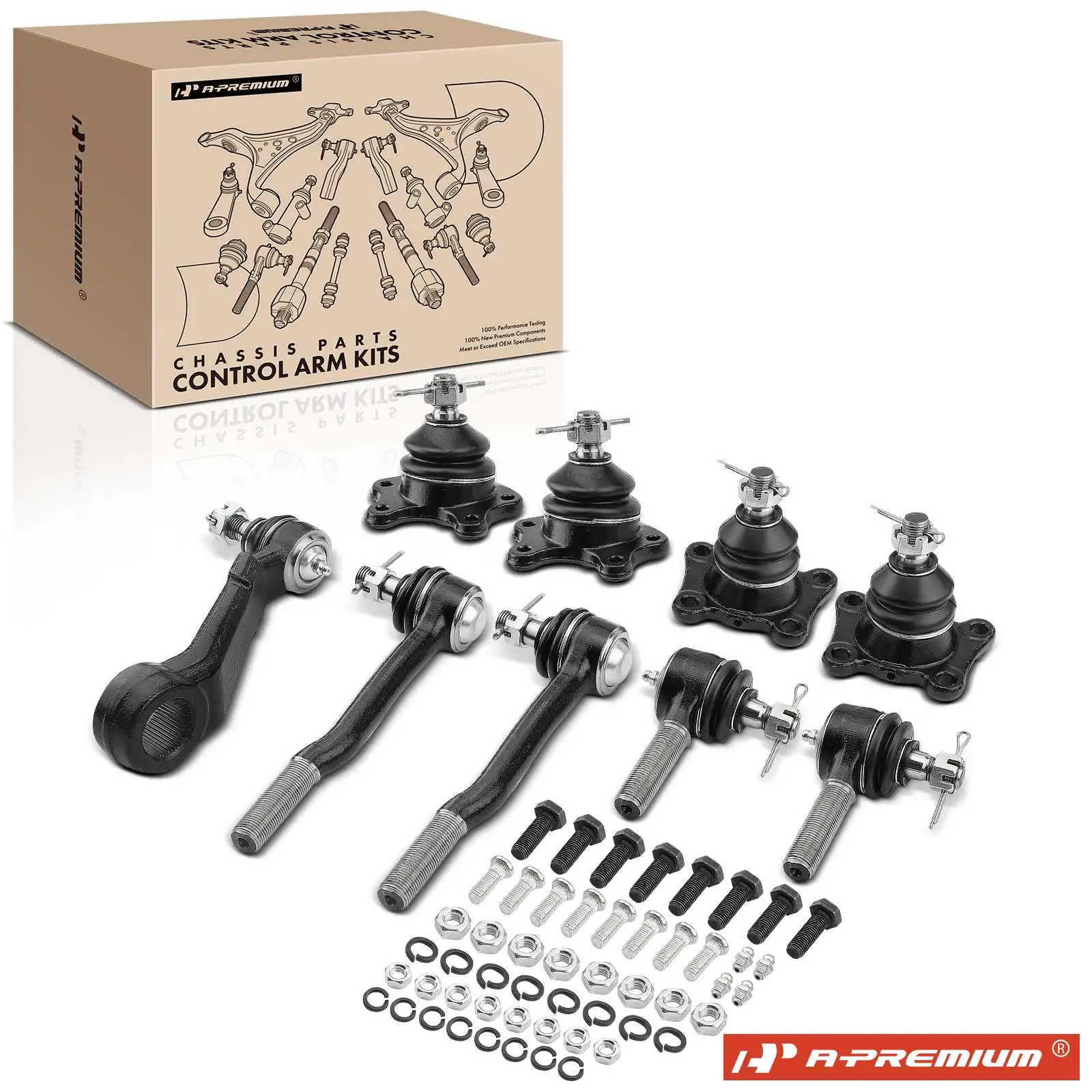 A-Premium 9x Inner & Outer Tie Rod End & Ball Joint Kit for Toyota 4Runner Pickup 1986-1989