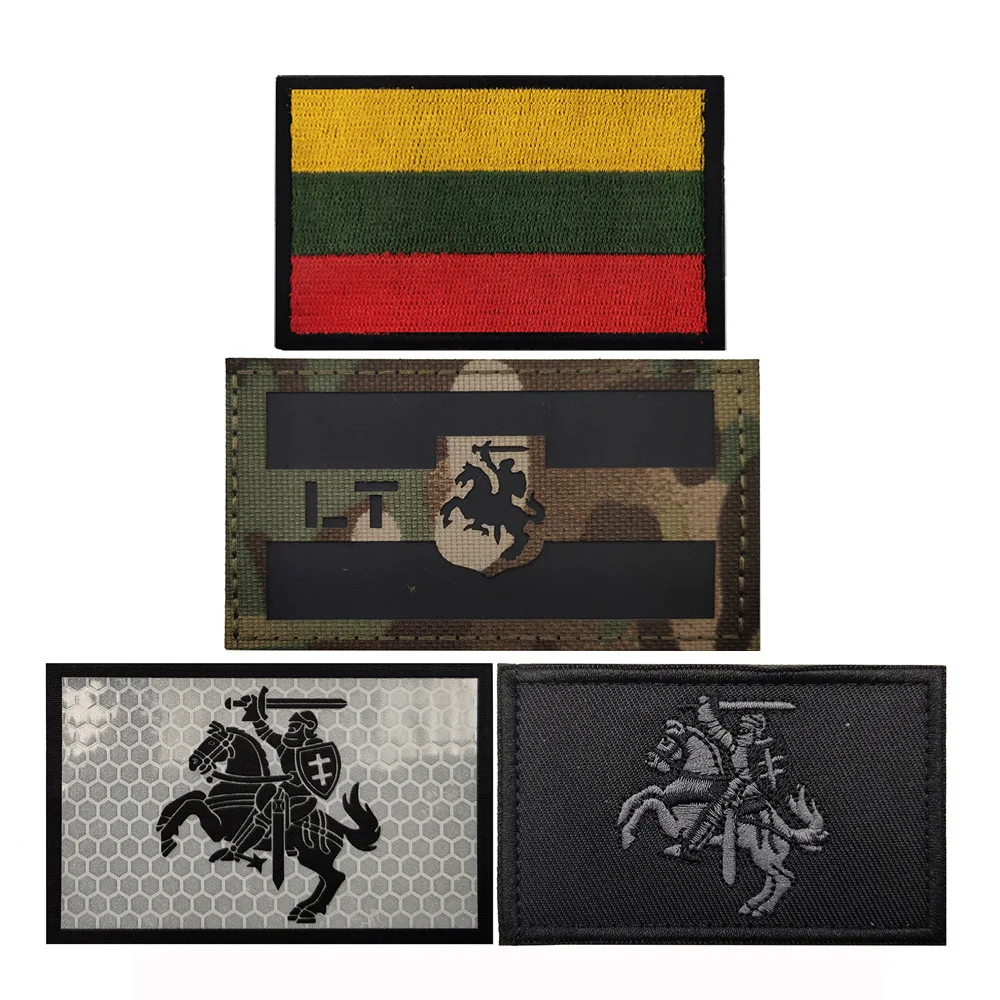 Outdoor Bag Accessories Tactical Baltic States Lithuanian Reflective Magic Armband Each Flag Embroidered Cloth Patch