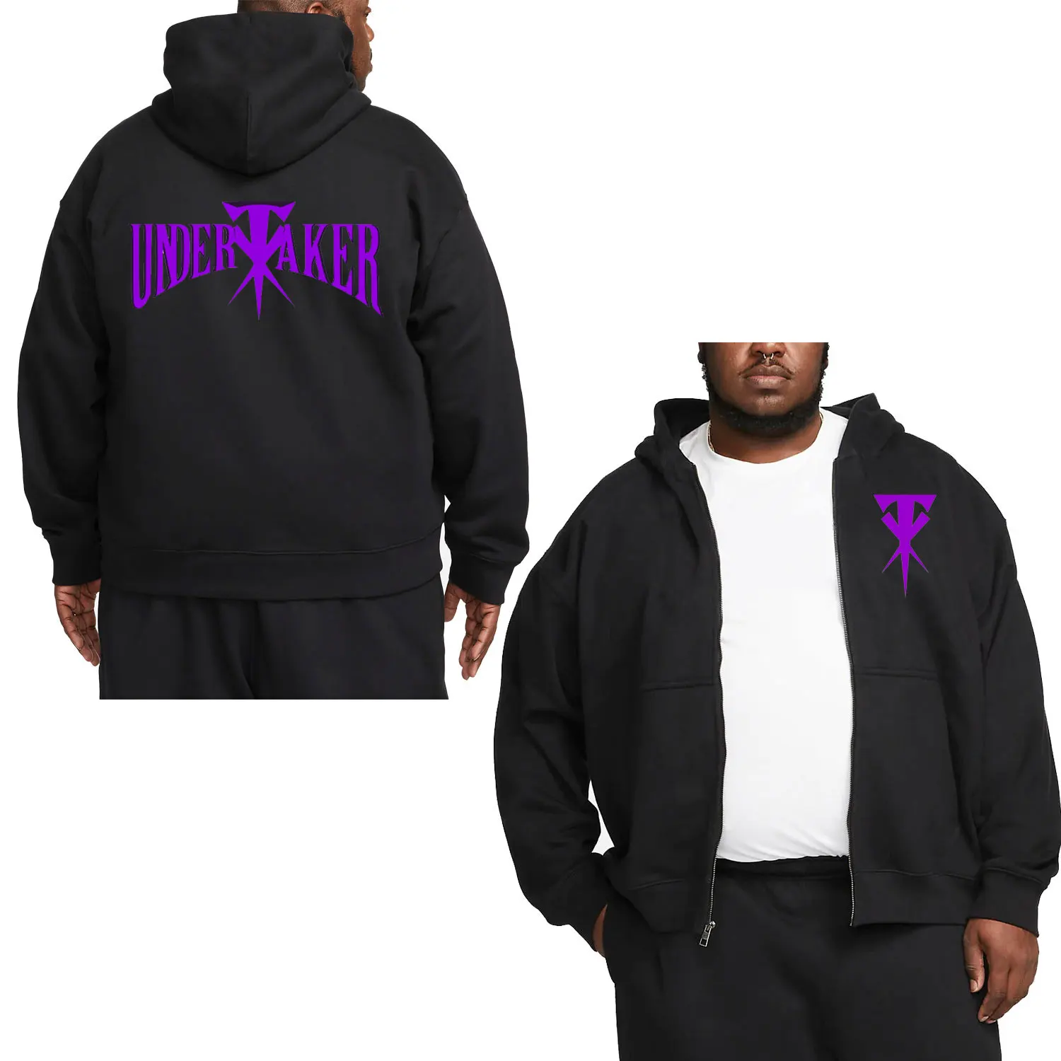 2024 New Autumn/Winter Hot Wrestling Fans Men's The Undertaker Black Zipper Hoodie Street Casual Sports Shirt