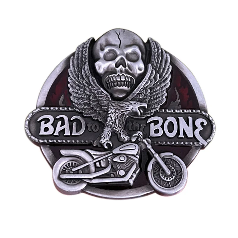 Motorcycle skull Eagle belt buckle Western style