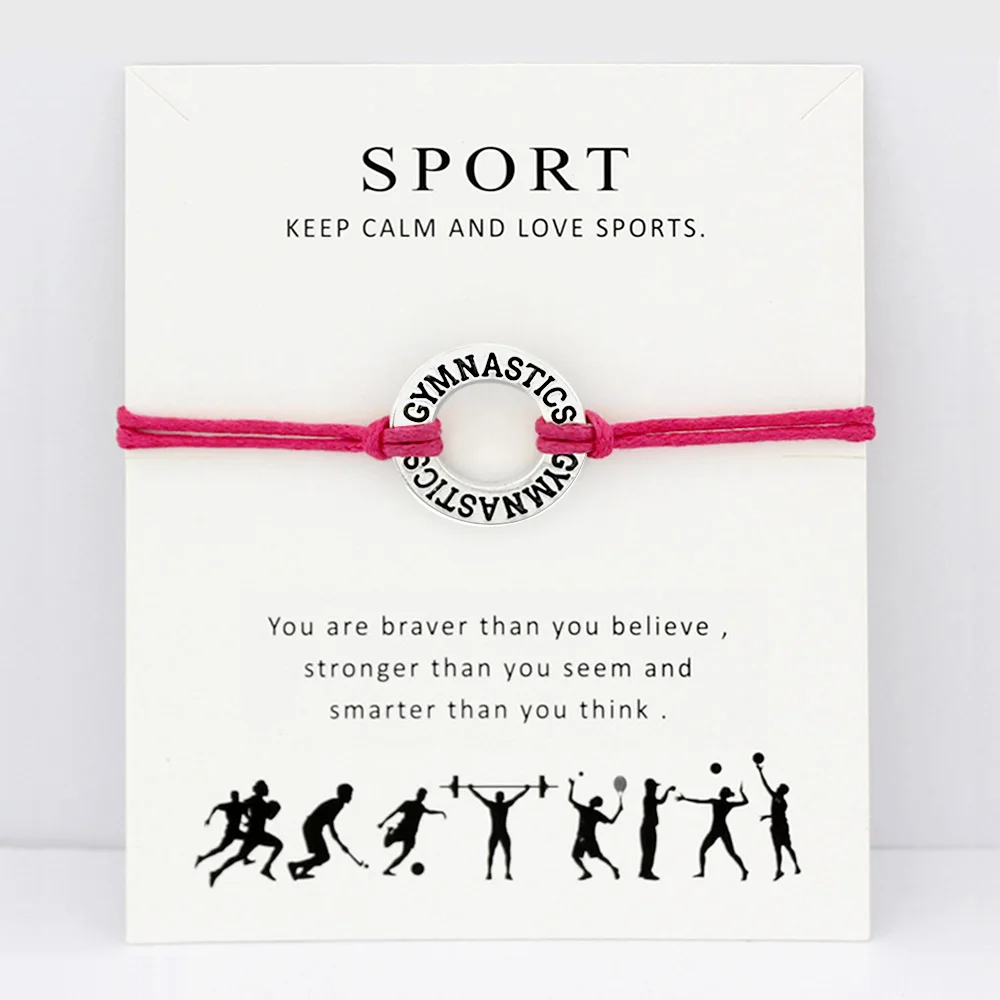 Gymnastics Gym Bracelets Sports Women Men Girl Boy Unisex Charm Jewelry Gift Drop Shipping