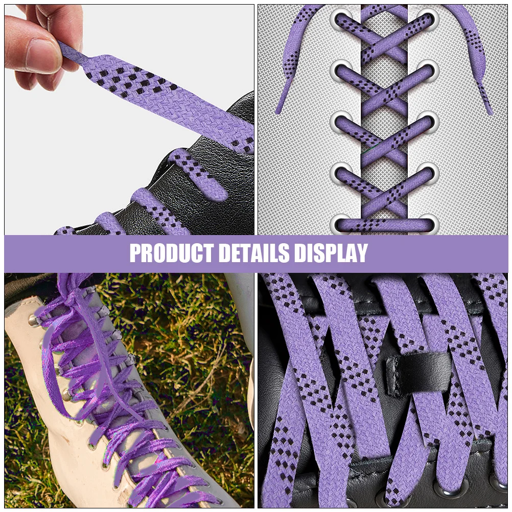 

120Cm Wax-Coated Shoelaces Flat Hockey Skate Laces For Ice Skates Roller Skates Sports Shoes Wear-Resistant Long