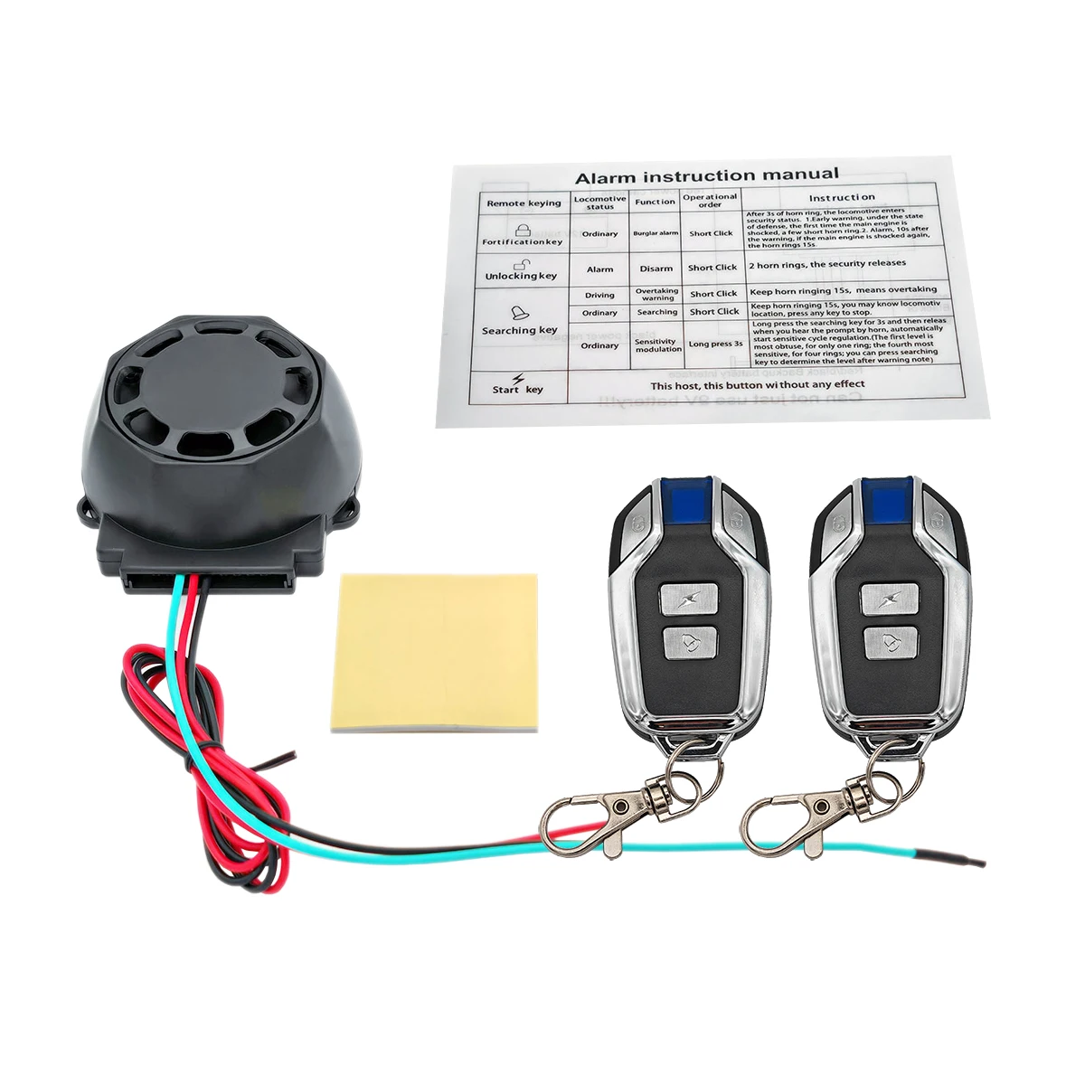 Motorcycle burglar alarm 12V universal vibration alarm system is simple to install a variety of fixed methods