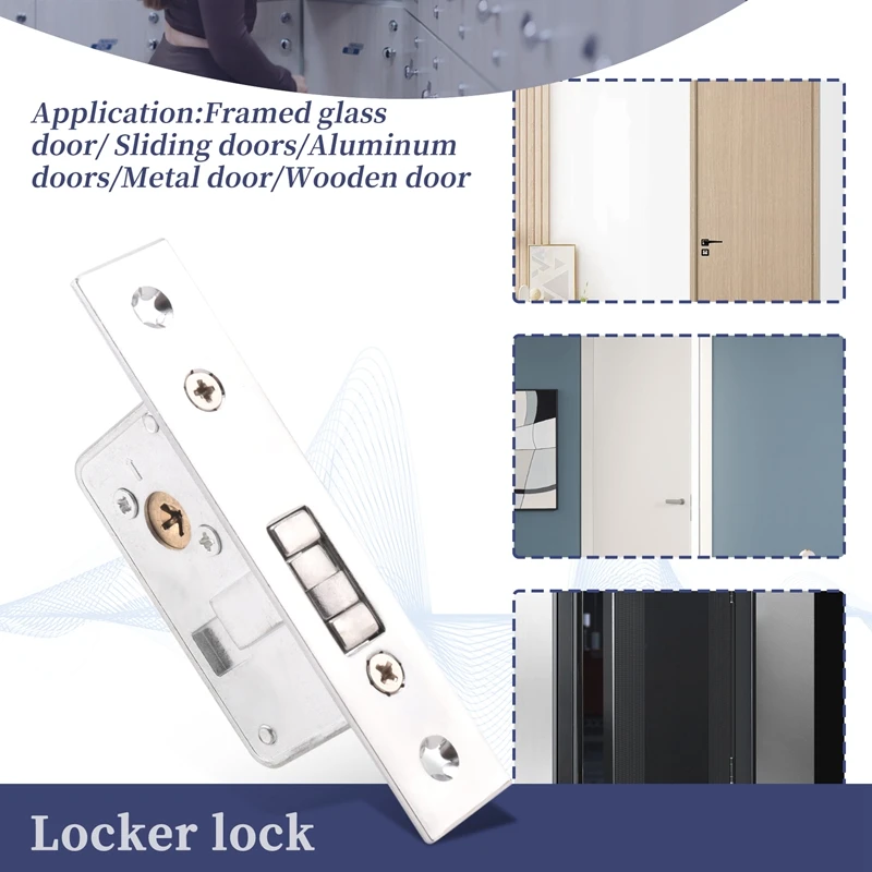 B03B-Invisible/Door Lock, Sliding Door Hook Lock, Alloy Lock Body, Frame Glass Door, Sturdy, Durable, Door Hardware
