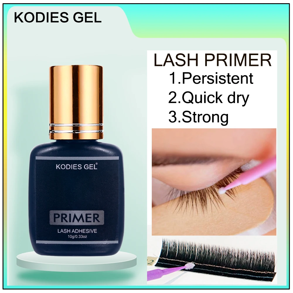 KODIES GEL Professional Lash Primer 10g Eyelash Extension Bonder for Application Extend Strength False Eyelash Fix Agent Glue