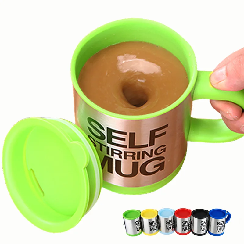 5 Colors Lazy Tazas Self Stirring Mug Coffee Cup Smart Stainless Steel Mugs Copos Inox Tea Cup