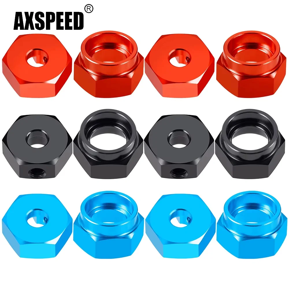 AXSPEED 1 ensemble d'adaptateurs de moyeu de roue hexagonal en alliage d'aluminium 12 mm pour Tamiya DT02 1/10 RC Buggy Car Truck, pièces de mise à niveau