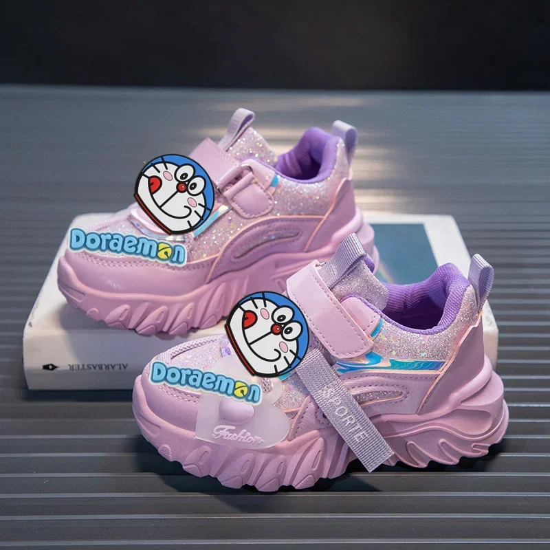 Scarpe sportive per bambini Scarpe da corsa per bambini per ragazzi Doraemon Primavera e autunno Scarpe da ginnastica antiscivolo con suola morbida Scarpe casual per ragazze