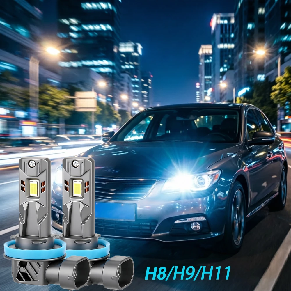 

Автомобильные светодиодные фары H11 1:1, 6000K, суперяркие, улучшенные чипы 5570 CSP, 24000 лм, белый свет 6000K