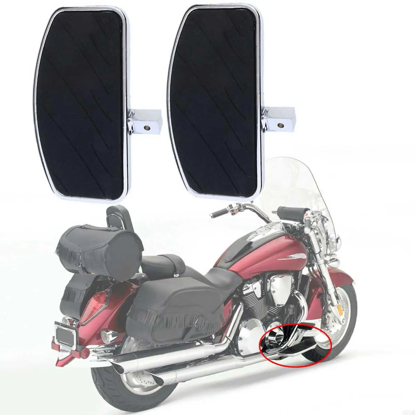 1 Pair Front Floorboards for Honda for VF 250 750 for Yamaha V-STAR for DragStar 650 XV Metal + Rubber