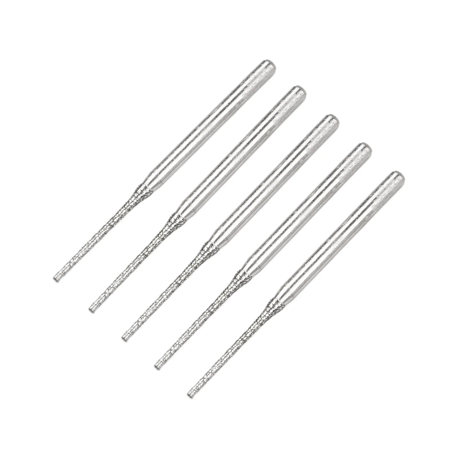 5 Stück 0,8/1/1,2/1,5/1,8/2/2,5 mm diamantbeschichtete Bohrer mit 2,35 mm Schaft Glas Jade Bernstein Schmuck Glas Diamantbohrer – Detail 1