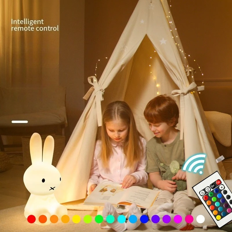 かわいいミッフィーウサギ充電式LED寝室用睡眠ライト漫画ボリス屋外フロアランプ子供用クリエイティブフェスティバルギフト