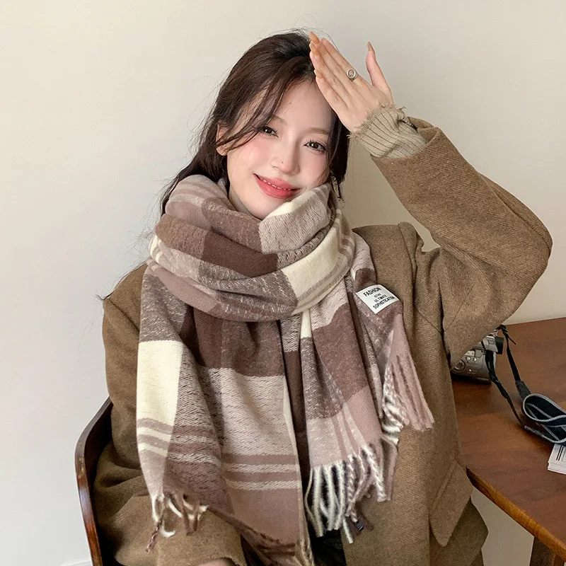 

2024, роскошный зимний кашемировый шарф, женский аниме, дизайн с Микки Маусом, теплое одеяло из пашмины, шарфы, женская шаль, подарок Wh168