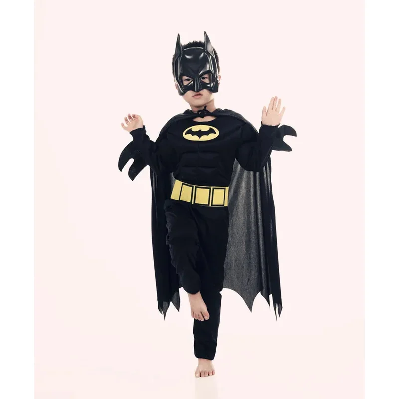 ฮาโลวีนเด็กเด็ก BAT Man เครื่องแต่งกาย Batboy แฟนซีสีดํา Superhero คอสเพลย์เด็กชุดเครื่องแต่งกายการ์ตูน Masquerade Evening