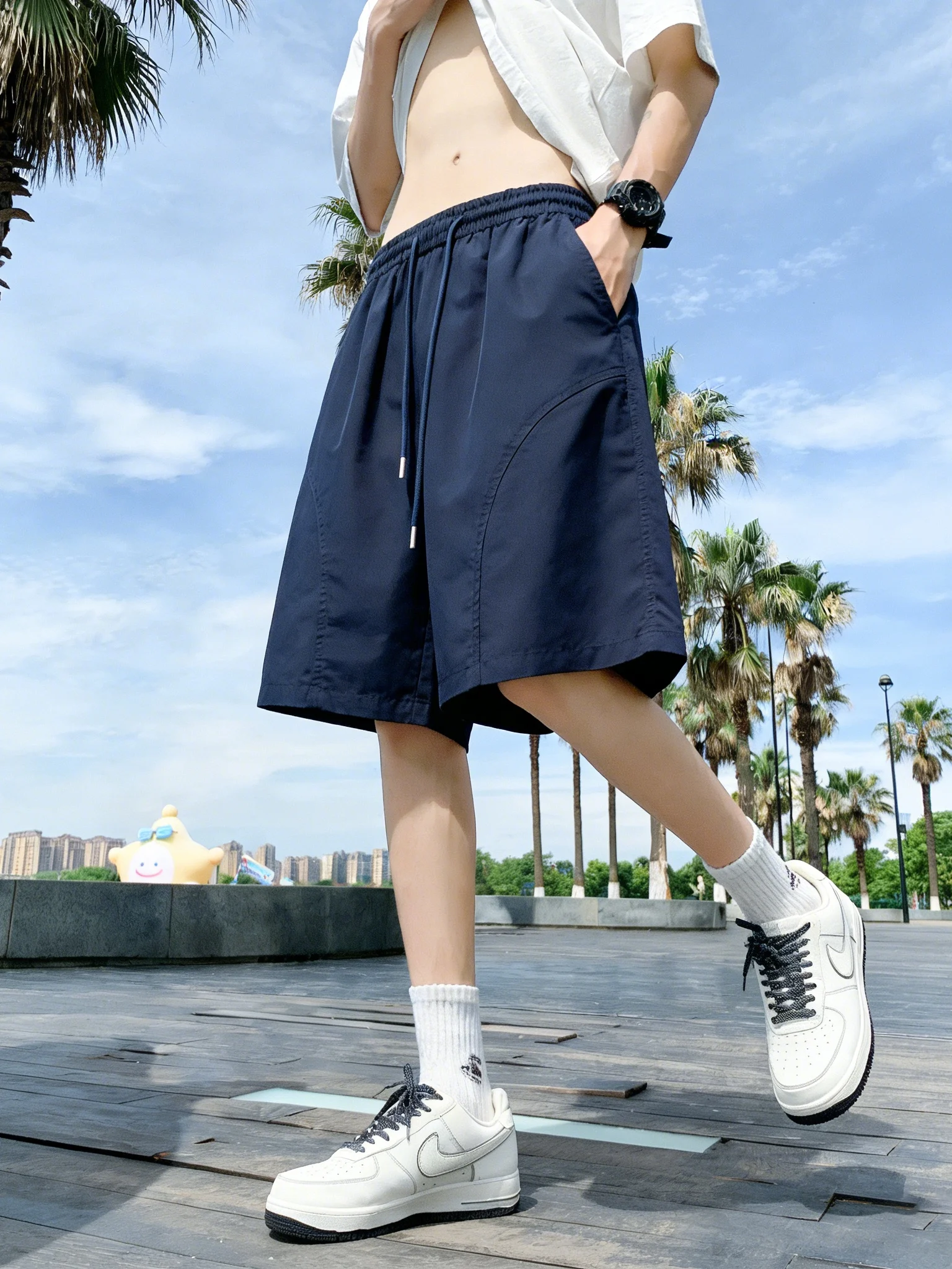 

Cleanfit American Sle Running orts Men's Fitn Sportswear Qui Dry Four-Five Length Outdoor Summer orts