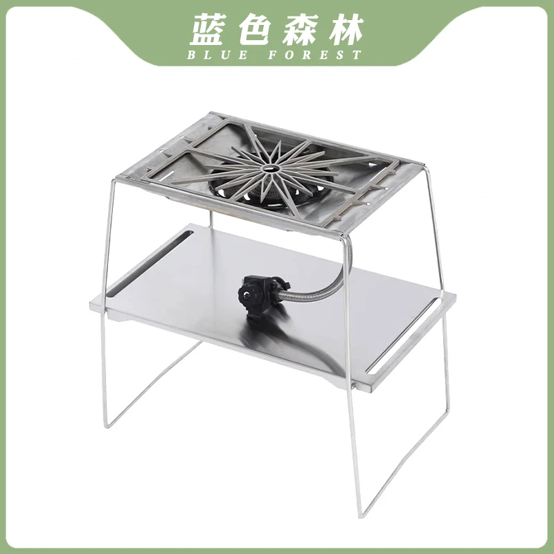 Outdoor Camping Snow Peak Gs450K Stove Stainless Steel Double-Layer Table Igt Replacement Blackened Stove Plate Stove Stand Picnic Barbecue