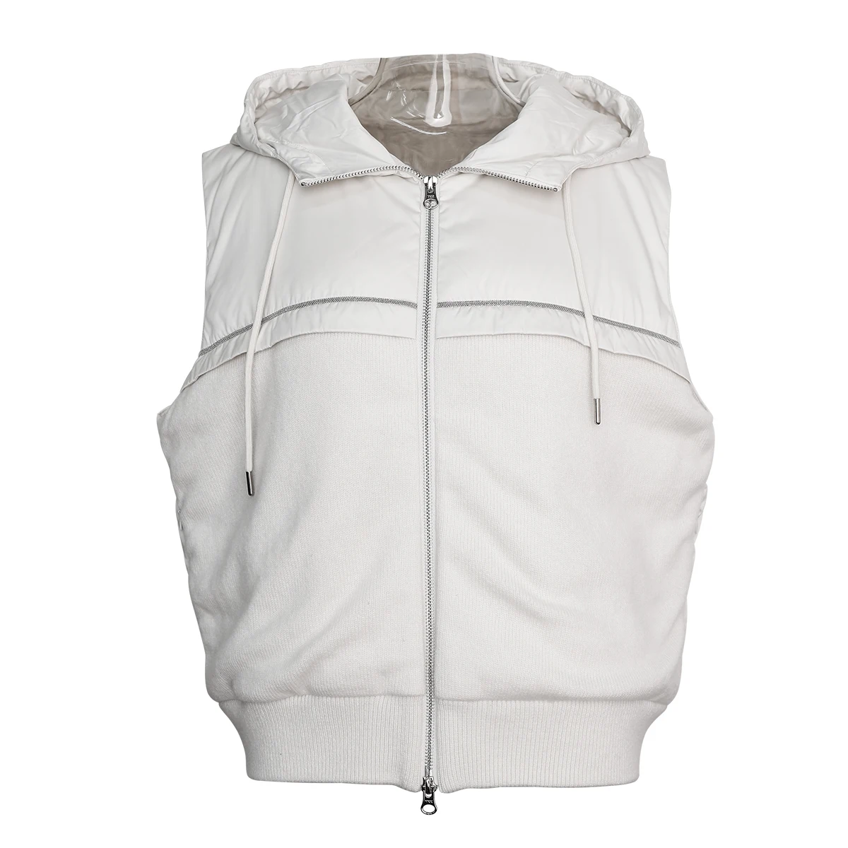 BC801 高級婦人用ホワイトグースダウンジャケットベストフーディー 秋冬 高級ブランド服