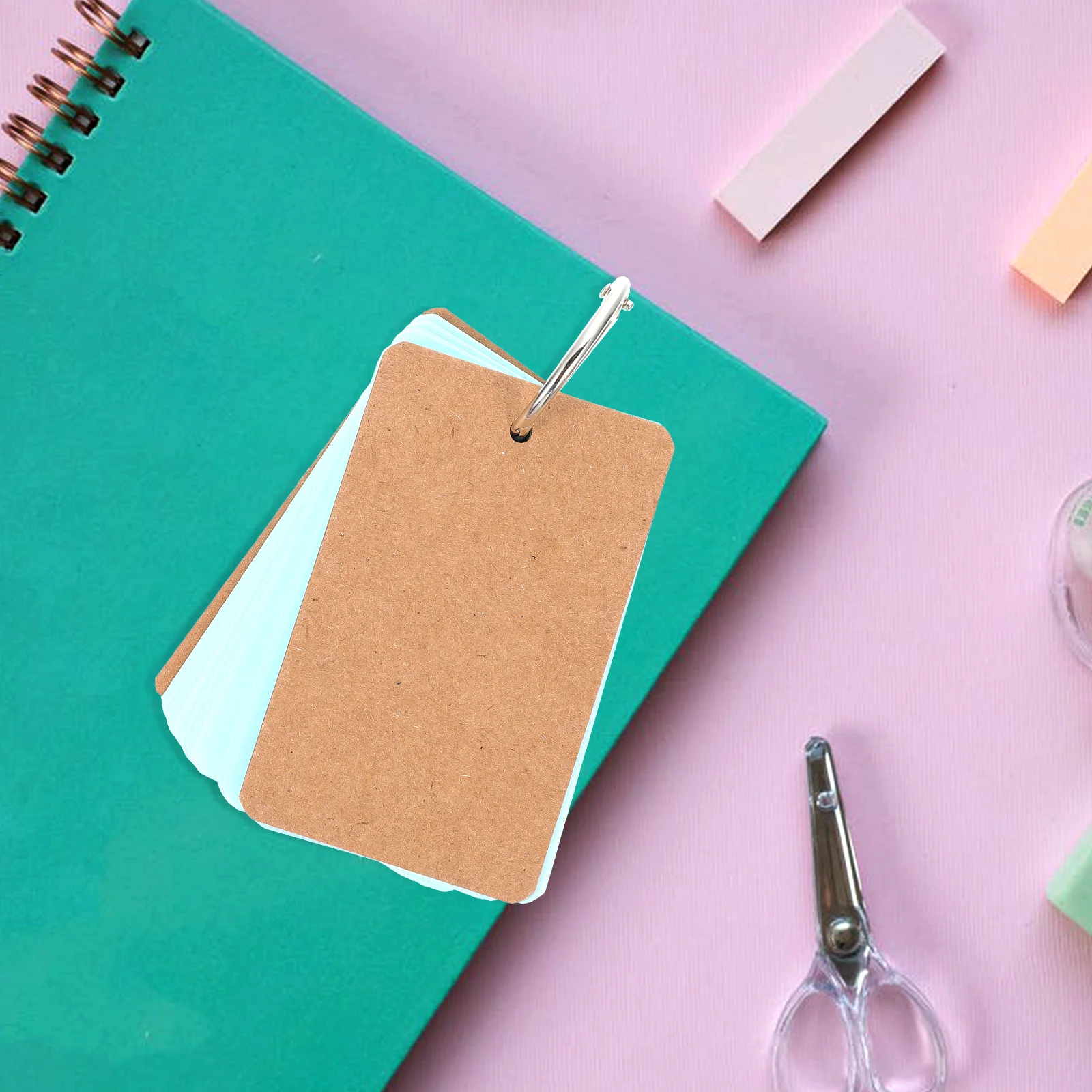 7 Sets Note Card Pocket Notebook Blank Memo Flash Cards Flashcards with Binders Spiral DIY Paper Pad Rings Pads Words