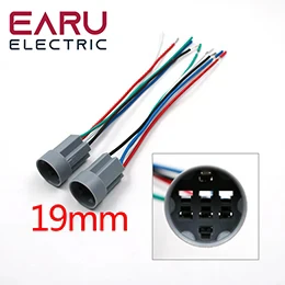 16mm 19mm 22Mm 25mm Power Cable Socket Connector For Metal Push Button Switch Wiring 2-6 Wires Stable Lamp Light Button 15cm