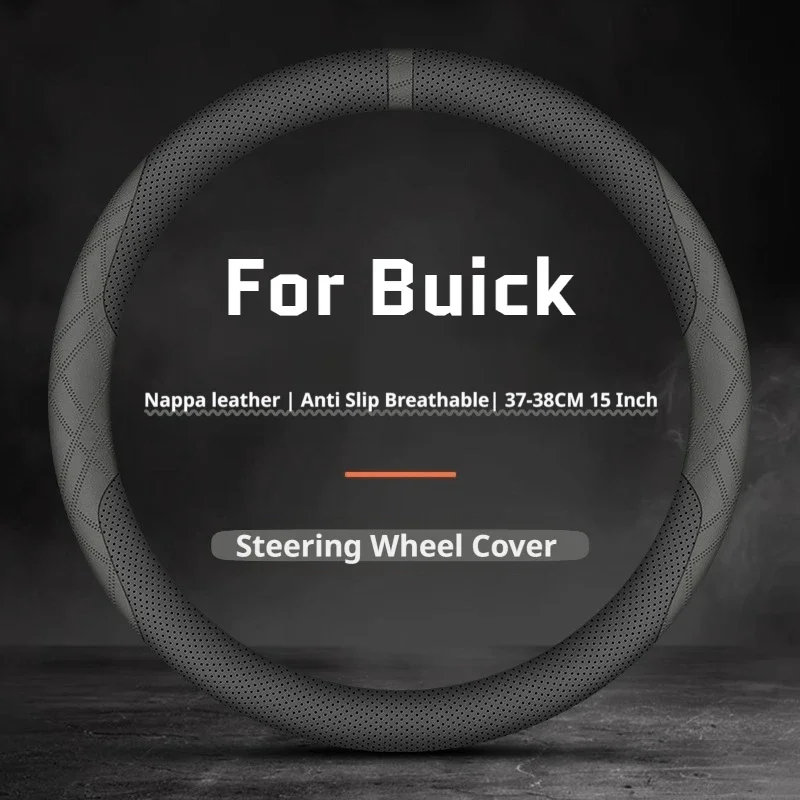 Perforated Leather Car Steering Wheel Cover For Buick Encore GX Envista Envision Enclave Regal LaCrosse Comfort Feel Car Styling