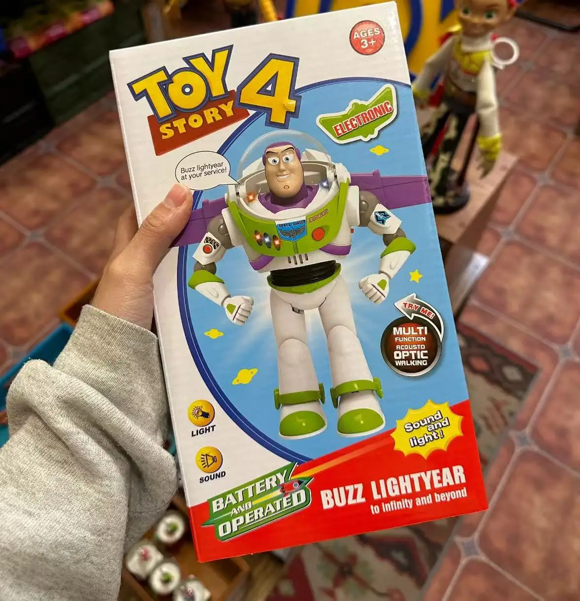 ديزني توي ستوري Buzzlightyear الكرتون نموذج لجسم اللعب بيكسار الكهربائية المشي ضوء روبوت دمية عمل دمية هدايا أعياد ميلاد للأطفال #1