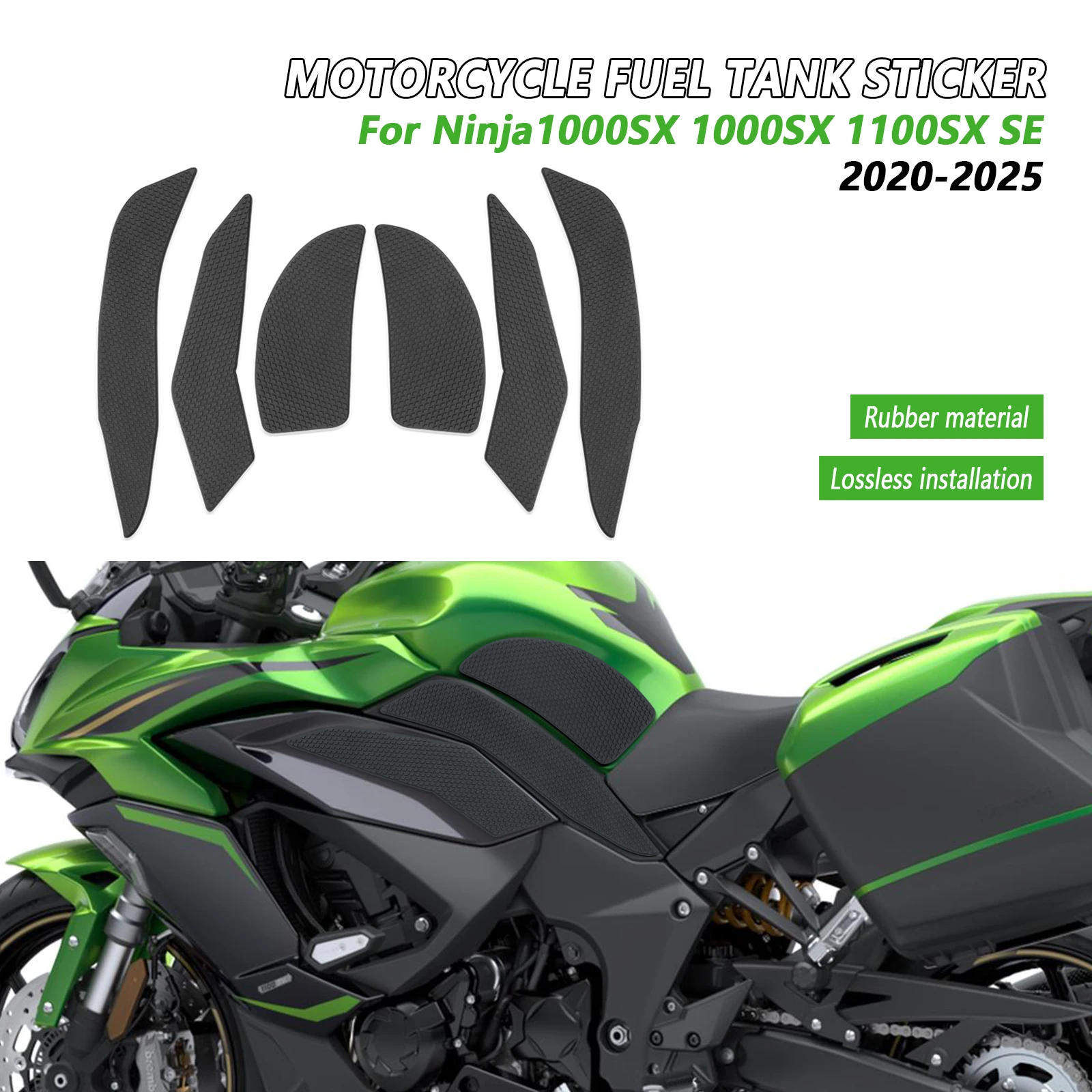 

For Kawasaki Ninja 1000SX SE 2020-2023 2024 2025 new Motorcycle Side Fuel Tank Pads Protector Stickers Knee Grip Traction Pad