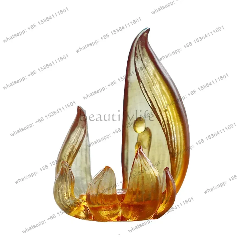PG   glazed lotus incense holder  stand ornament for home living room, buddhist hall, desktop display, household incense