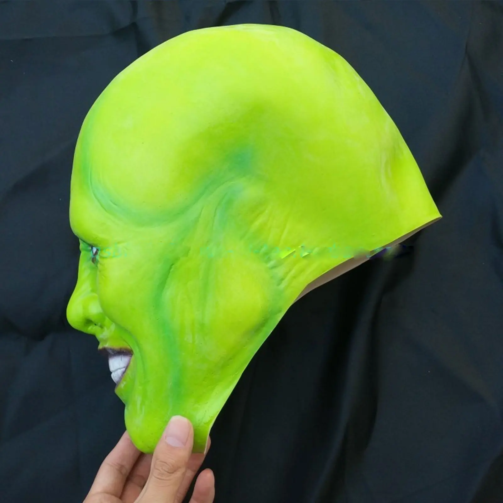 Halloween The Mask Jim Carrey Cosplay Costume Green Mask Adult Fancy Dress Face Halloween Masquerade Party Cosplay Moviese Mask