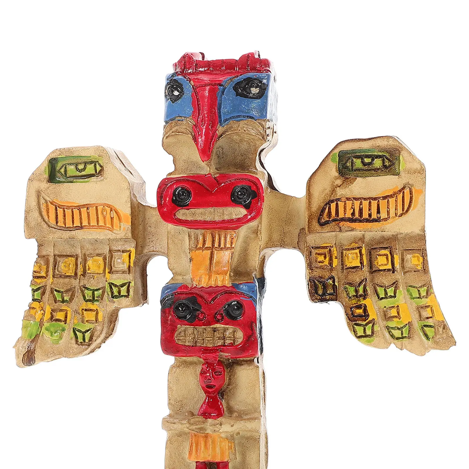 Vibrant Handpainted Resin Tribal Symbol Garden Statue Outdoor Courtyard Landscaping Decor Resin Adornment Tribal Token Garden
