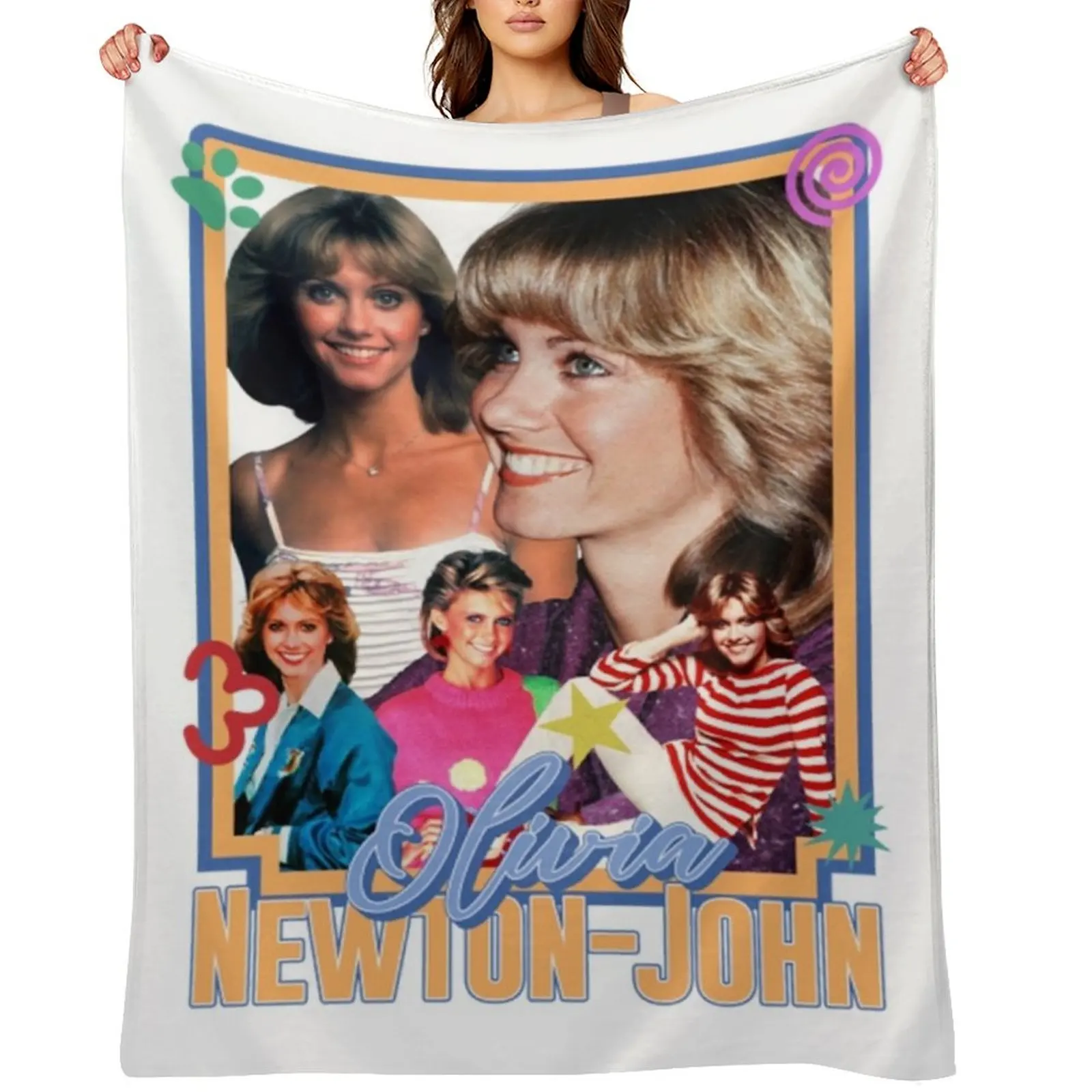 

Olivia Newton John Throw Blanket Plaid on the sofa christmas decoration Decoratives Furrys Blankets