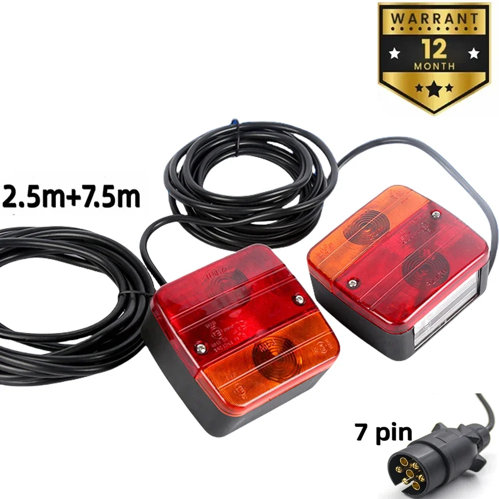 1 Zestaw 12 V Tylne światło holownicze Lightboard Przyczepa Światło tylne 10 m Kabel 7-pinowy odbłyśnik tablicy rejestracyjnej Hamulec Stop Wodoodporny