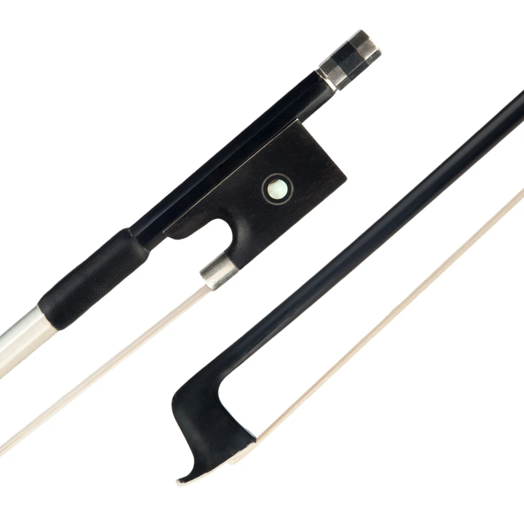 4/4 Size Violin Cello double bass Bow Carbon Fiber Round Stick AAA Grade Black Horsehair Ebony Frog Paris Eye Inlay
