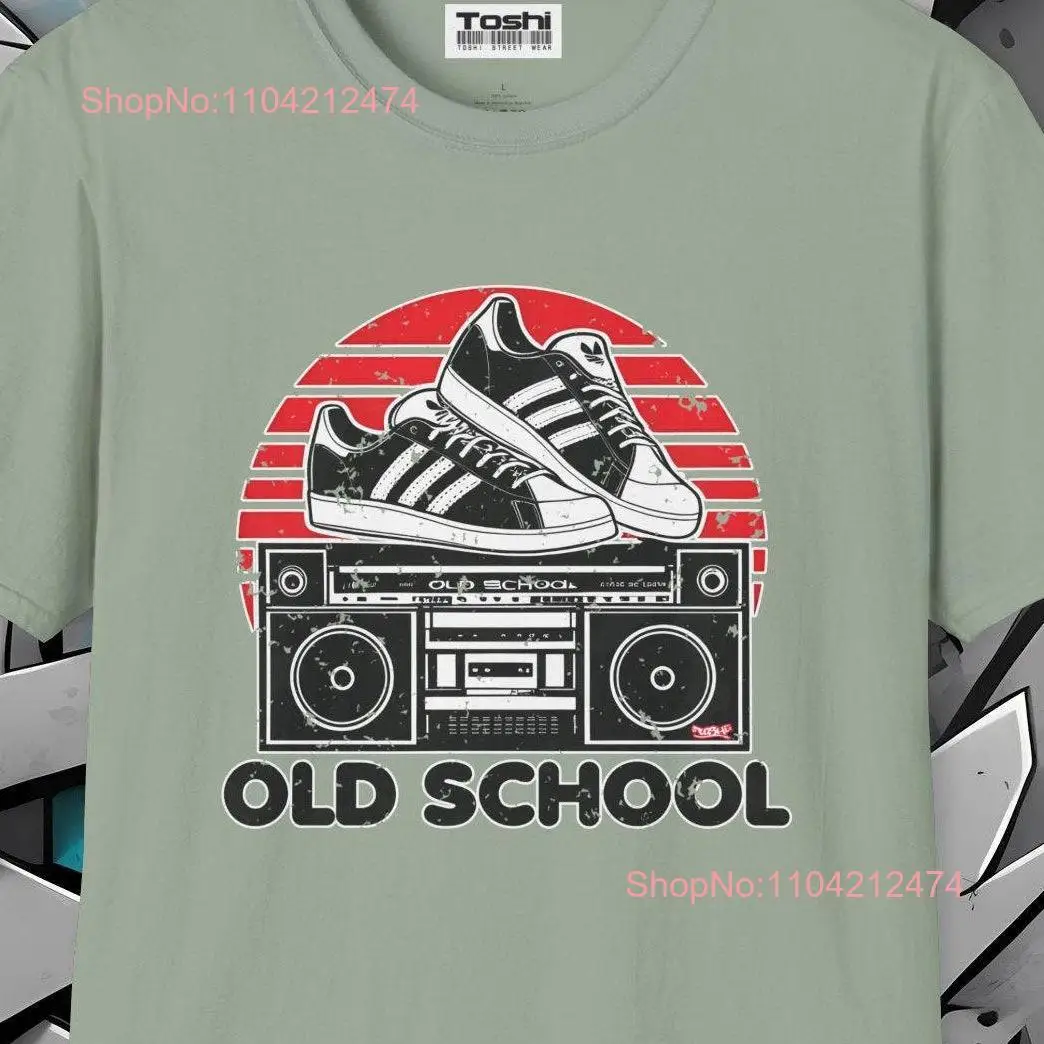 Old School Boombox Kicks T Shirt Adult Hip Hop Music Design 80s Style Breakdancing B Boy Graffiti long or short sleeves