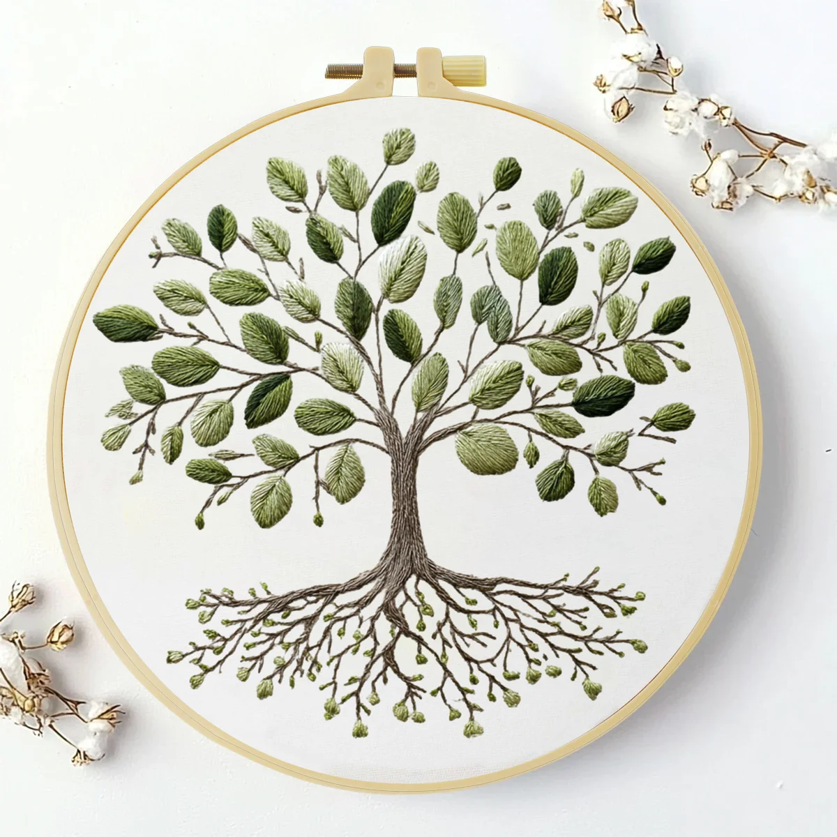 1 Stück 20X20CM/15X15CM 7,87/6,3 Zoll Baum-Stickerei-Starter-Kit DIY-Kit DIY-Stickerei-Set Handarbeiten Nähkunst Nadelkunst – Detail 2