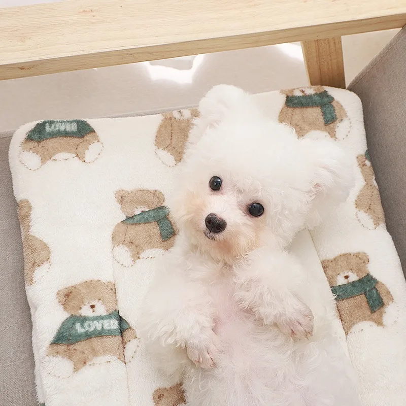 Soft Flannel Pet Mat dog Bed Winter Thicken Warm Cat Dog Blanket puppy Sleeping Cover Towel cushion for small Medium large dogs