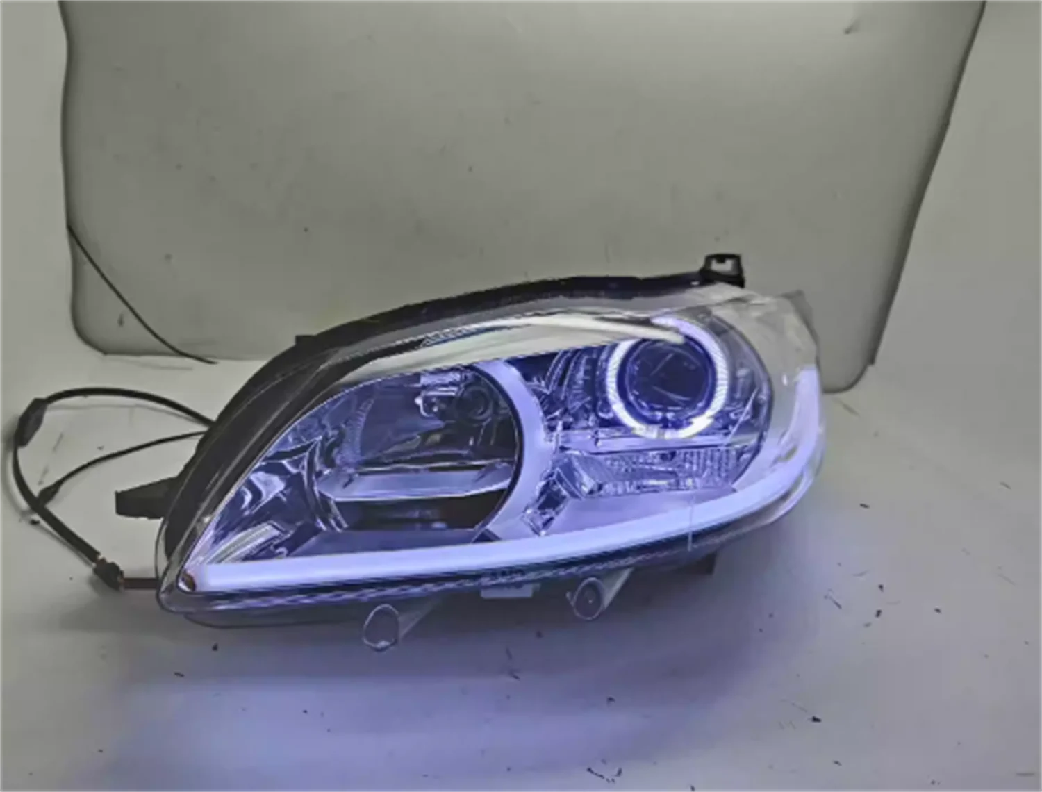 Car Led Headlight for Peugeot 301 Daytime Running DRL Angel Eyes headlamp Low High Beam