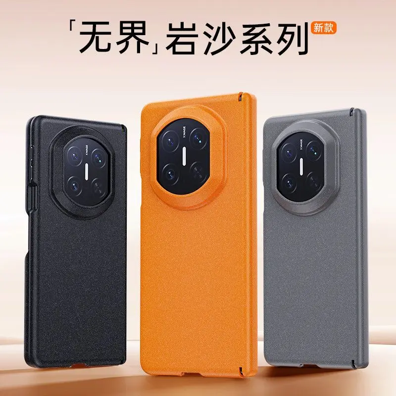 

Case for Huawei Mate X7 Dual Axis Hinge Protection with Metal Buttons Fashionable Foldable Luxury Slim Skin-friendly Cover