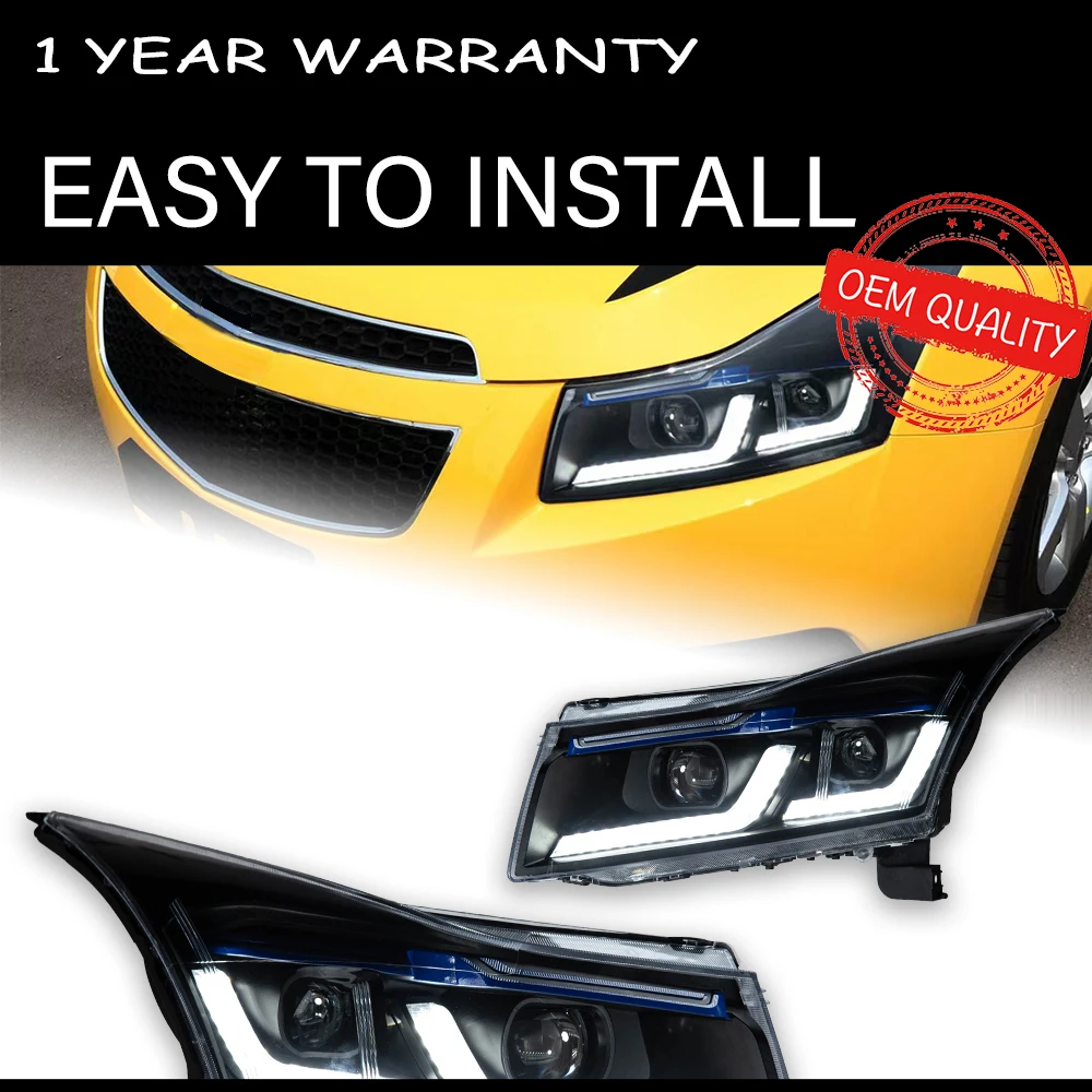 Headlight For Chevrolet Cruze 2009-2016 Car автомобильные товары LED DRL Hella 5 Xenon Lens Hid H7 Cruze Car Accessories