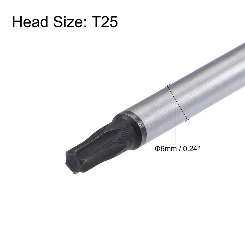 Uxcell 1pc 400mm Extra Long T15 T20 T25 T27 T30 Torx Screwdriver with Hole CR-V Magnetic Screw Drive Home Repair Hand Tools