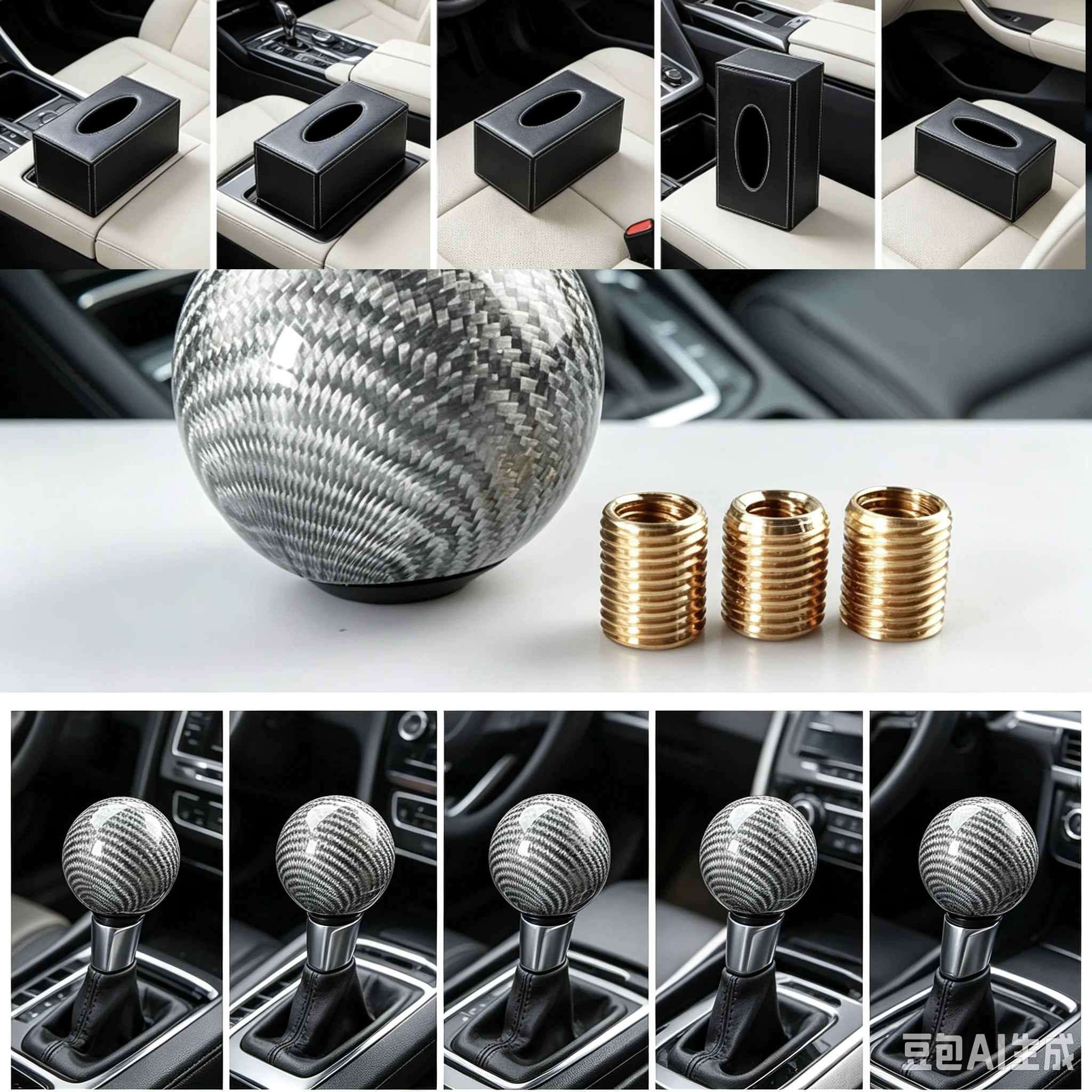 3 Colors Car Carbon Fiber Manual Gear Shift Knob Stick MT AT Gearstick Shifter Lever Circular Shape Fit For Honda Toyota Nissan
