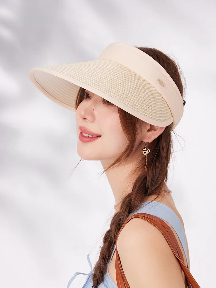 

CACUSS Women's St Hat Emp Top Sunade Cap Outdoor Travel Beach UV Protection Long Brim Casual Sle for Spring Summer